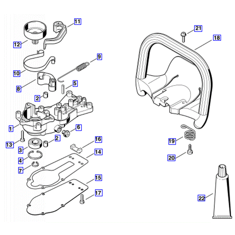 Stihl HS 45 Petrol Hedgetrimmer (HS45) Parts Diagram, GEAR HEAD