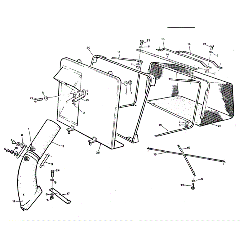1990 S-T- D & CLIPPER SERIES WESTWOOD TRACTORS (CLIPPER) Parts Diagram, Vacuum collector