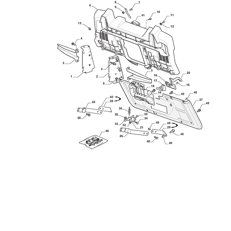 Mountfield 3000SH Lawn Tractor (2T2000383-M12 [2012-2015]) Parts Diagram,  Rear Plate
