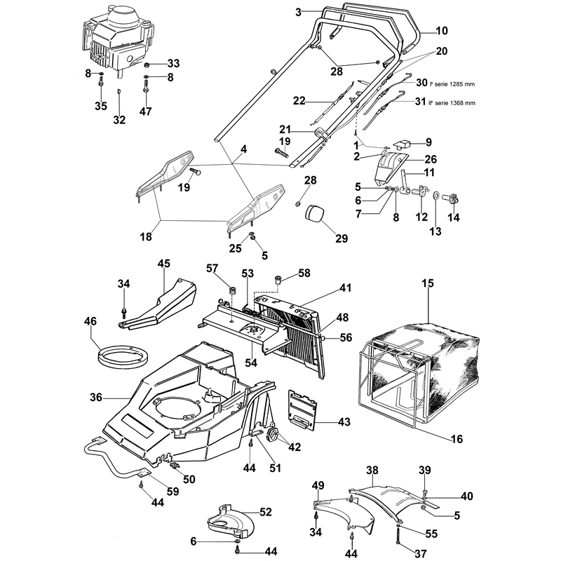 Oleo-Mac LUX 53 TJ (LUX 53 TJ) Parts Diagram, New handle (From January 2003)