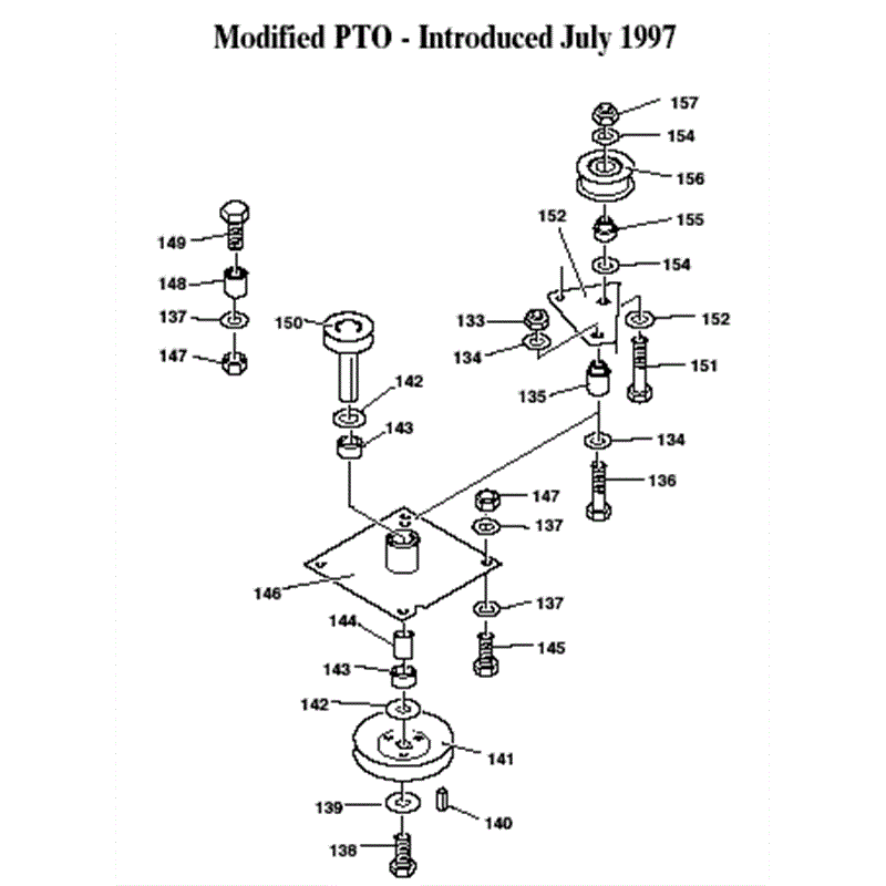 1997 S & T SERIES WESTWOOD TRACTORS (S1300H-36) Parts Diagram, Modified PTO - Introduced July 1997 