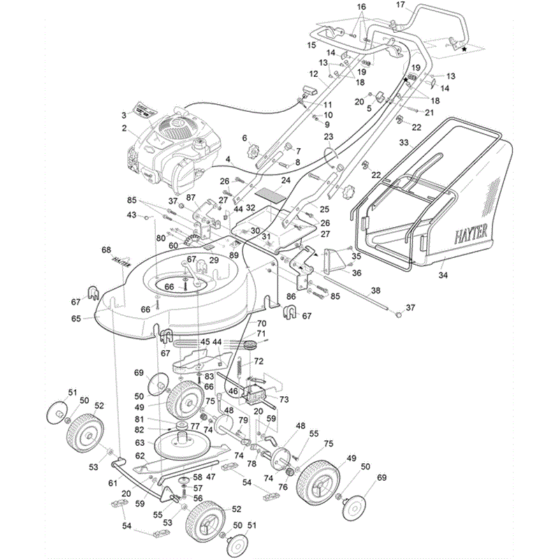 Hayter Motif 48 Autodrive  (439H314000001-439H314999999 ) Parts Diagram, Page 1