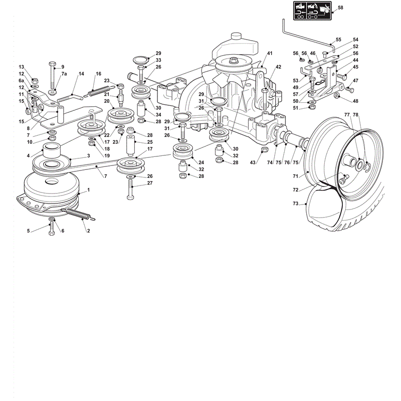 Castel / Twincut / Lawnking XHX240 (2012) Parts Diagram, Transmission Assembly 