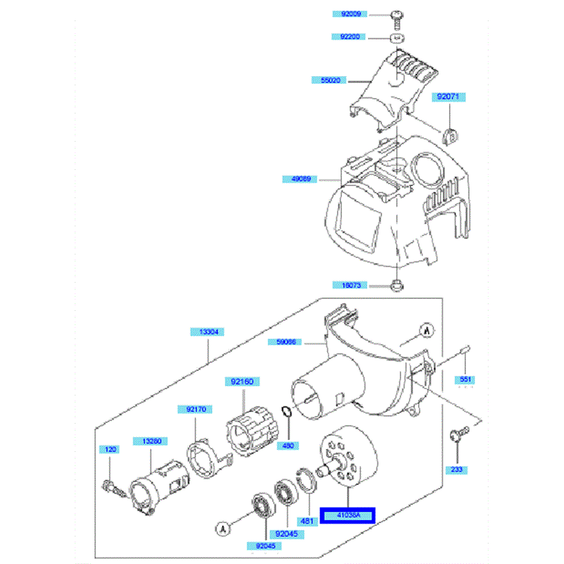 Kawasaki KBH26A (HAO26F-AS50) Parts Diagram, Cooling Equipment
