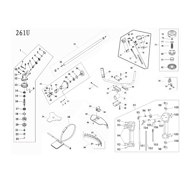 Mitox 261U BRUSHCUTTER (261U BRUSHCUTTER) Parts Diagram, Shaft
