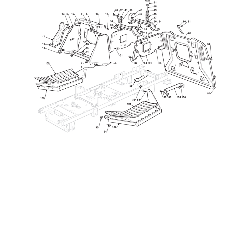 Mountfield 1636H Lawn Tractor (2T0430283-UVT [2012]) Parts Diagram, Chassis High End