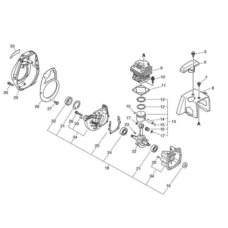 Echo CLS-4600 Brushcutter (CLS4600) Parts Diagram, Page 1