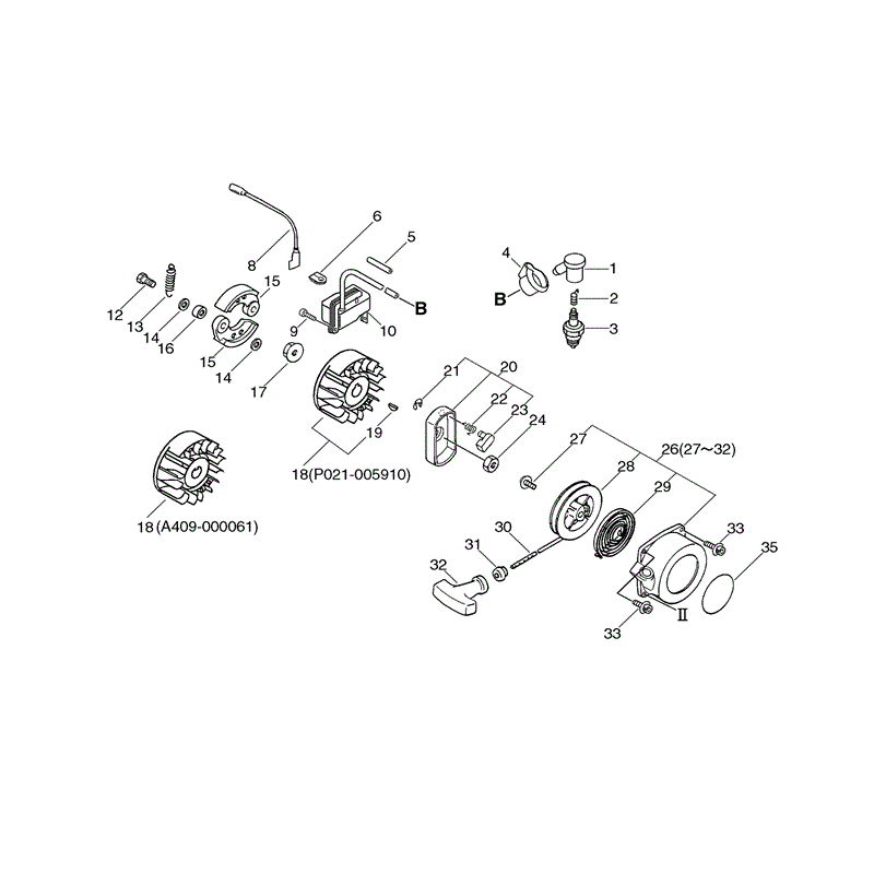 Echo CLS-5000 Brushcutter (CLS5000) Parts Diagram, Page 2