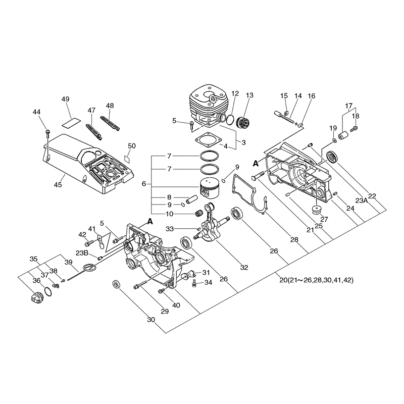 Echo CS-5501 Chainsaw (CS5501) Parts Diagram, Page 1