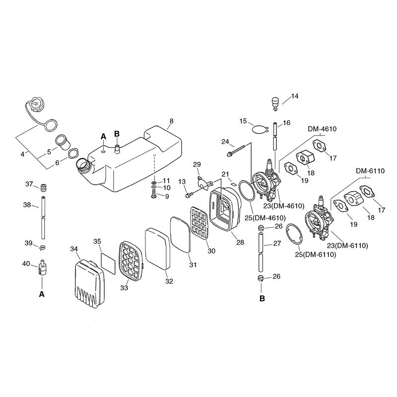 Echo DM4610 Knapsack Blower (DM4610) Parts Diagram, Page 2