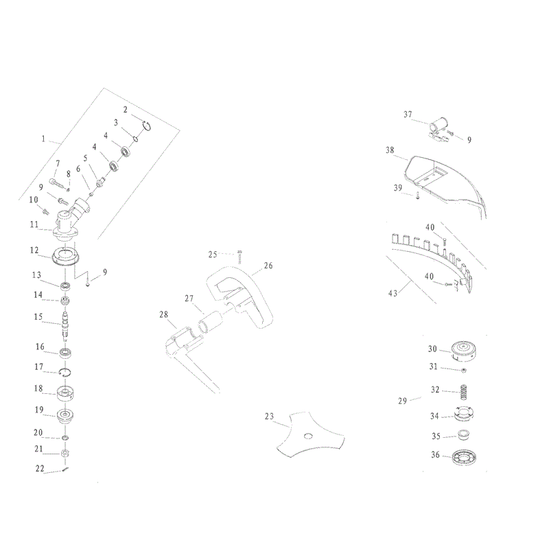 Mitox 281-MT (281-MT) Parts Diagram, Brushcutter Attachment