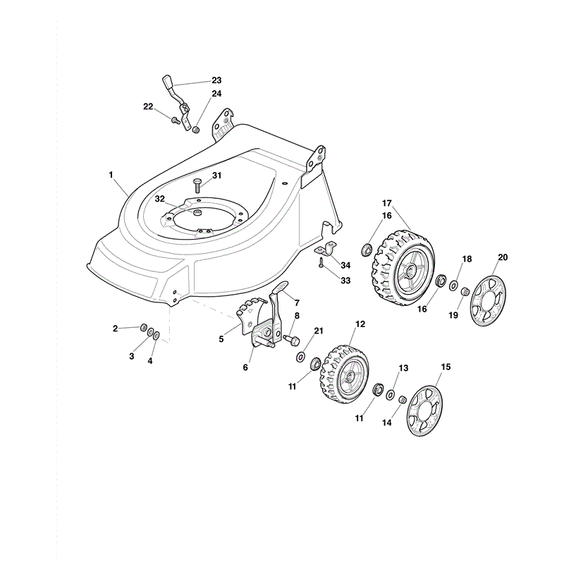 Mountfield 421PD Petrol Rotary Mower (2009) Parts Diagram, Page 1
