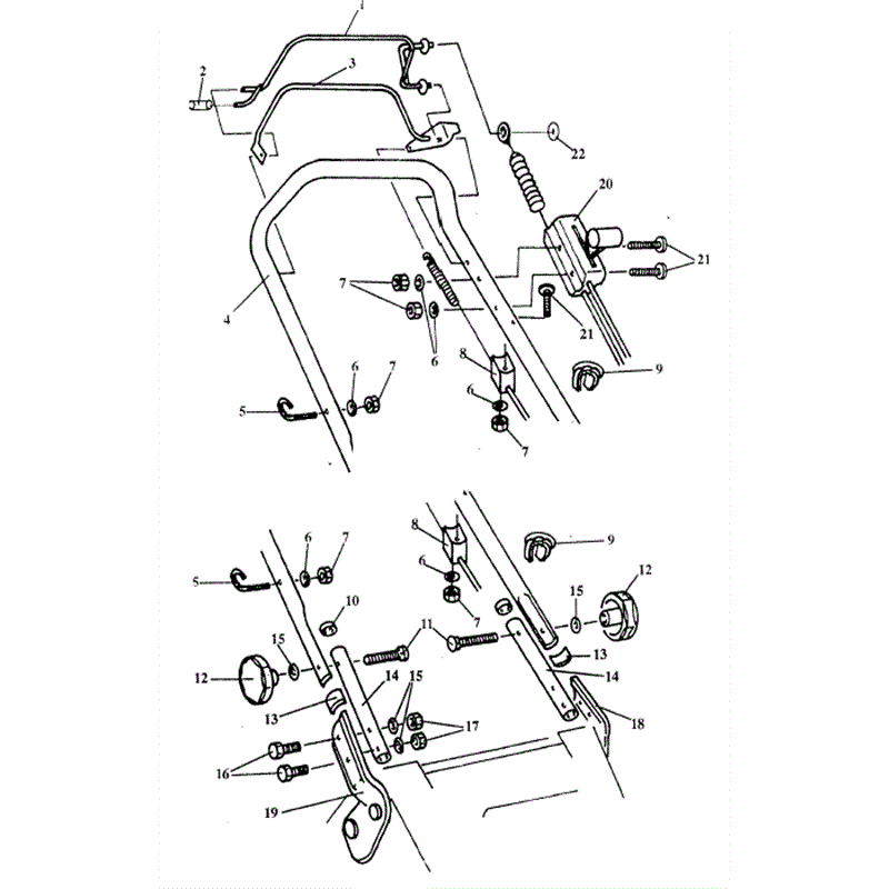 Mountfield Mirage (MP84006) Parts Diagram, Handle and Controls