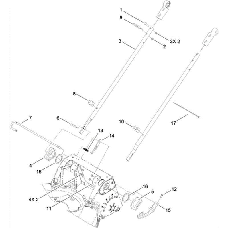 Hayter R53 Recycling Lawnmower (449F311000001 - 449F311999999) Parts Diagram, Lower Handle Assembly