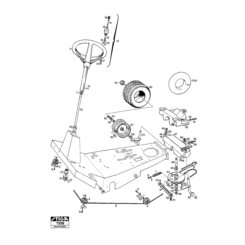 Stiga VILLA CLASSIC Series (13-2855-24 -2000]) Parts Diagram, Steering_0