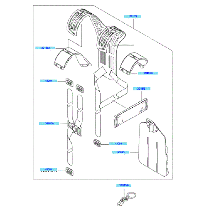 Kawasaki KBL43A (HA043F-AS51) Parts Diagram, Hanger