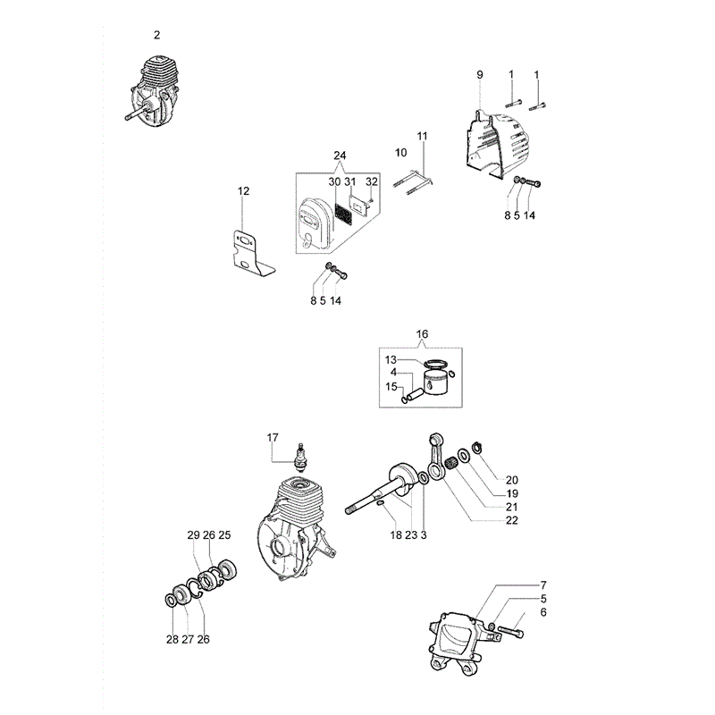 Efco STARK-2500S (2011) Parts Diagram, Page 1