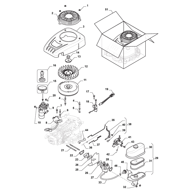 Mountfield R27H Ride-on (2T0072486-MC [2018-2019]) Parts Diagram,  Carburettor, Air Cleaner Assy