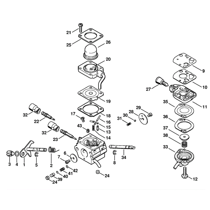 Stihl KM 110 R Engine (KM 110 R) Parts Diagram, Carburetor C1Q-S88 (03.2006)