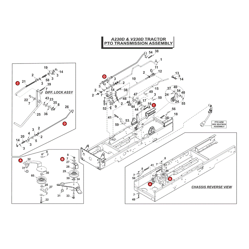 Countax A230D Lawn Tractor 2013 (2013-2015) Parts Diagram, PTO Transmission Assembly