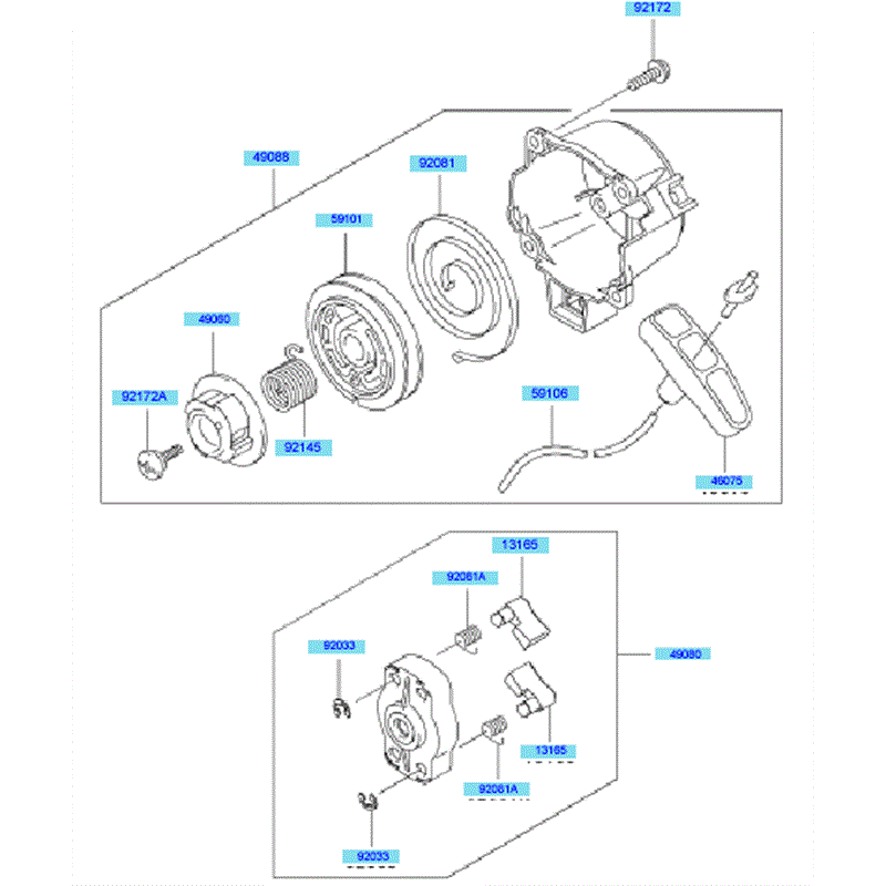 Kawasaki KEL27A (HE027A-BS50) Parts Diagram, Starter