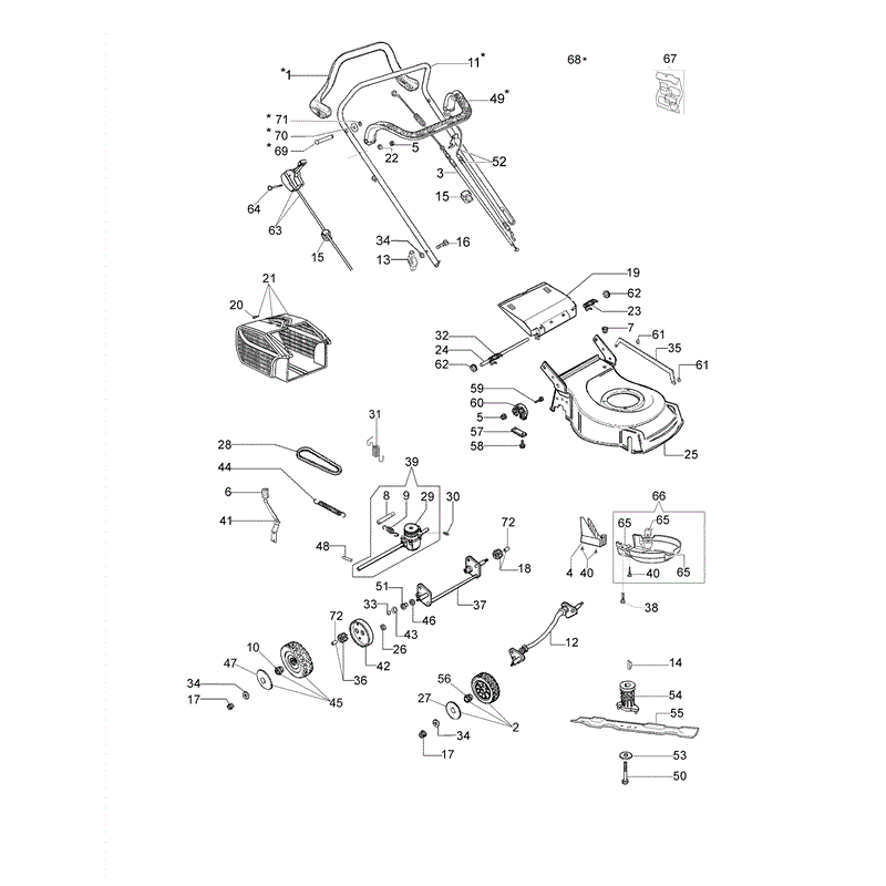 Efco LR 44 TK (K500) Emak Engine Lawnmower (LR 44 TK (K500)) Parts Diagram, LR 44 TK (K500)