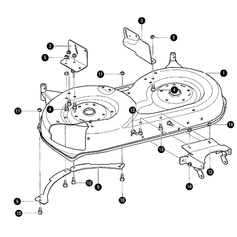 Hayter 19/42 (147R001001-147R099999) Parts Diagram, Pre-Painted Deck Assembly