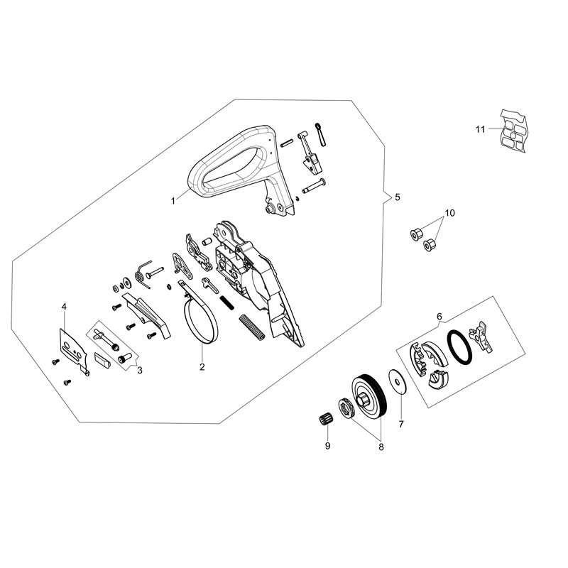 Oleo-Mac GSH 510 (Euro 2 - Euro 5) (GSH 510 (Euro 2 - Euro 5)) Parts Diagram, Chain cover and clutch
