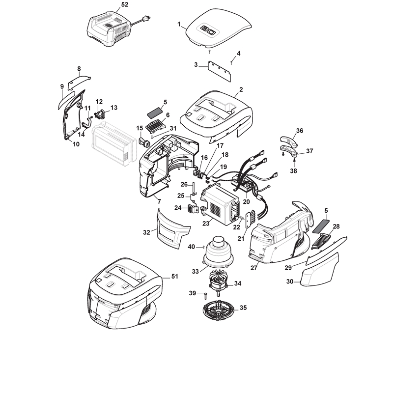 Mountfield S42 PD Li  (2016) (2016) Parts Diagram, Battery Motor Assy