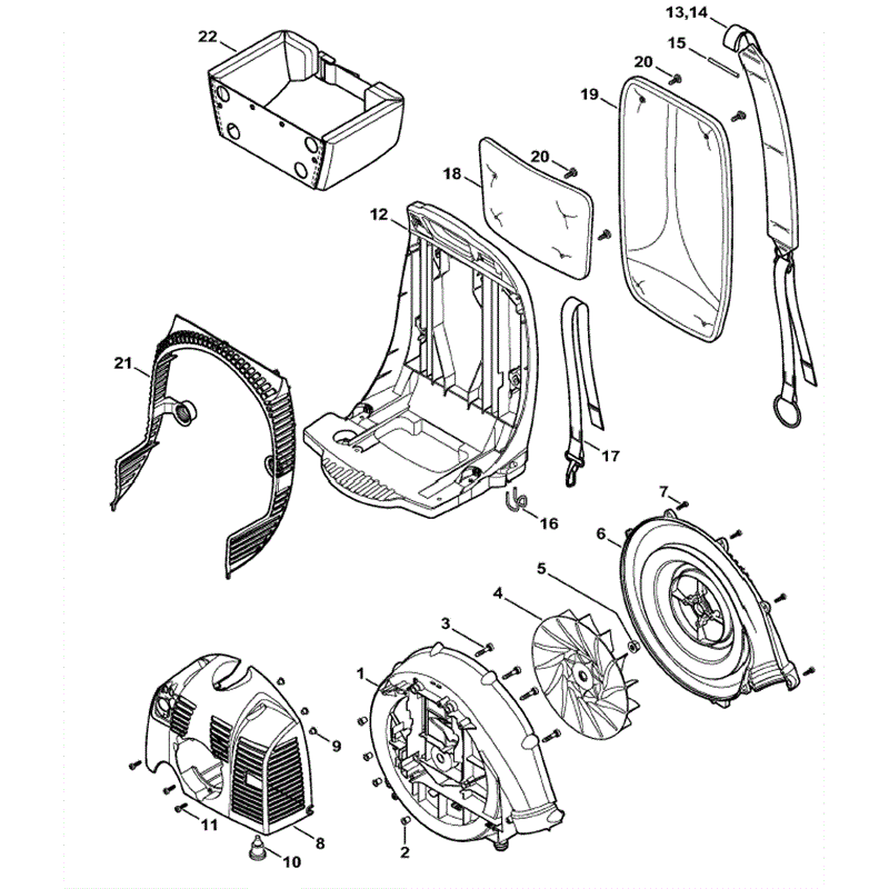 Stihl BR 350 & BR 430 Backpack Blower (BR 350 & 430) Parts Diagram, Fan