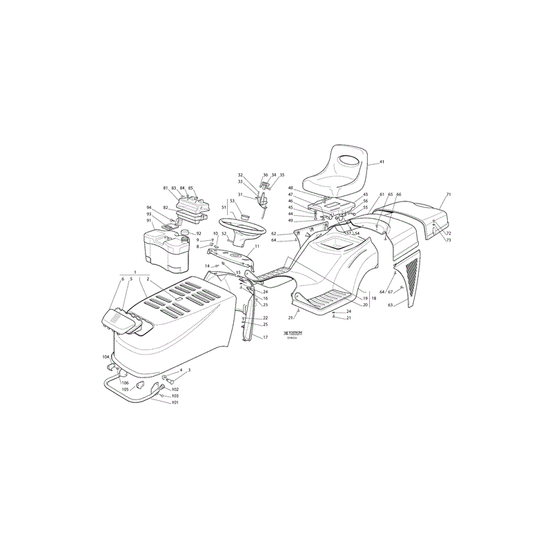 Castel / Twincut / Lawnking JR92HYDRO (JR92 Hydro Lawn Tractor) Parts Diagram, Page 2