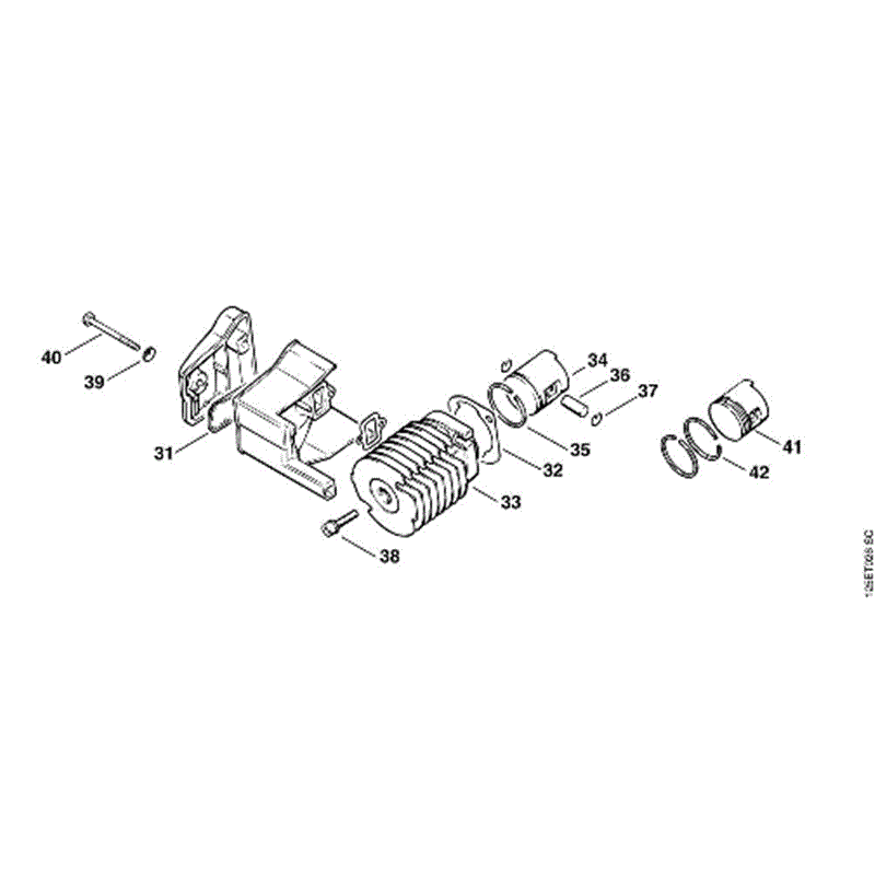 Stihl 009 Chainsaw (009) Parts Diagram, B_-Cylinder