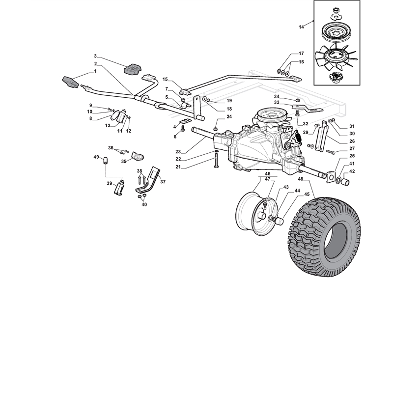 Mountfield 3000SH Lawn Tractor (2T2000383-M12 [2012-2015]) Parts Diagram, Transmission