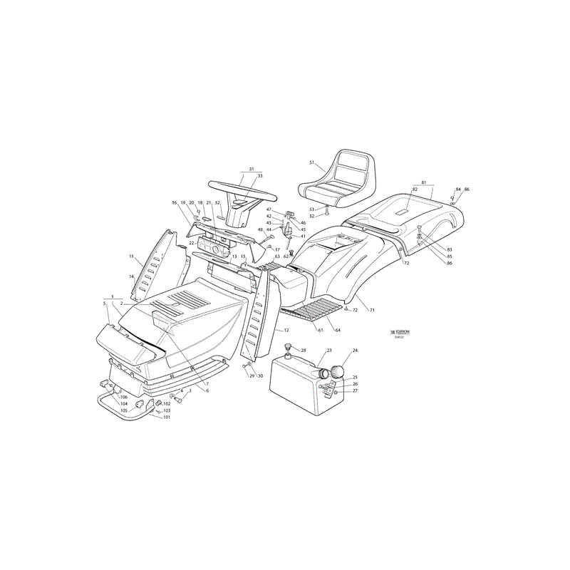 Castel / Twincut / Lawnking TC102HYDRO (TC 102 Hydro Lawn Tractor) Parts Diagram, Page 2