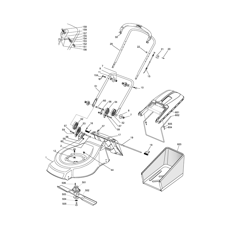 Mountfield 42HP Petrol Rotary Mower (23-1534-75 [2006]) Parts Diagram, Chassis Handle