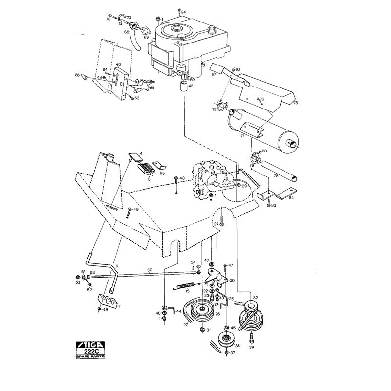 Stiga VILLA 8E (13-2856-13 [1990]) Parts Diagram, Transmission Engine_0