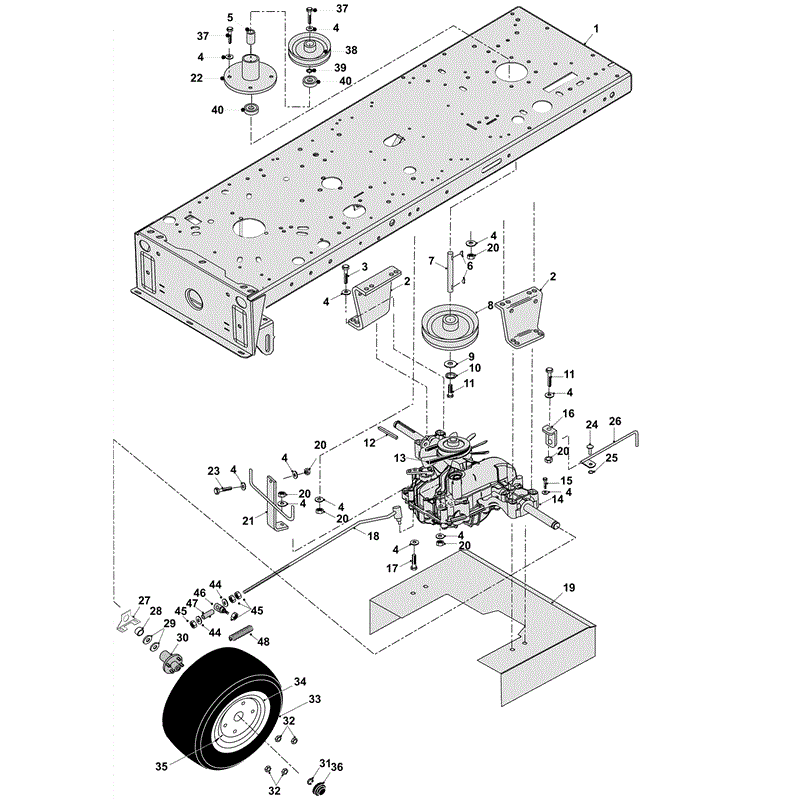 Westwood 2008-2011 S130 Mini Lawn Tractor (2008-2011) Parts Diagram, Transmission Assembly