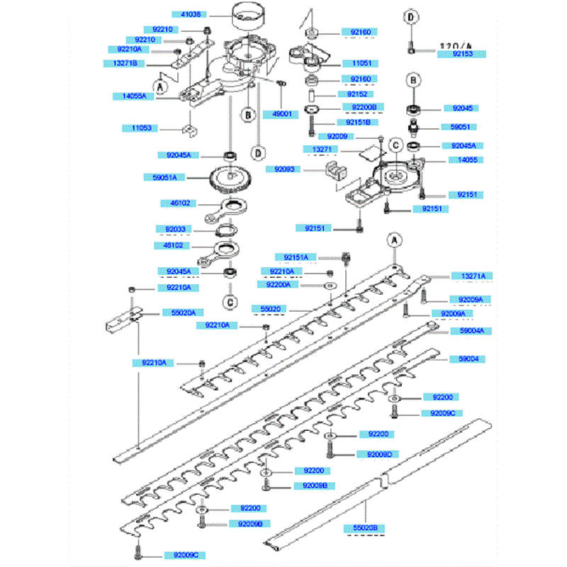 Kawasaki KHS750B (HB750B-BS51) Parts Diagram, Case  Cutter