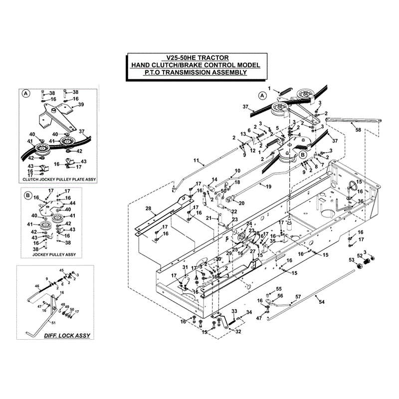 Westwood V25-50HE 2011 Tractor (2011) Parts Diagram, Clutch Brake PTO Assy