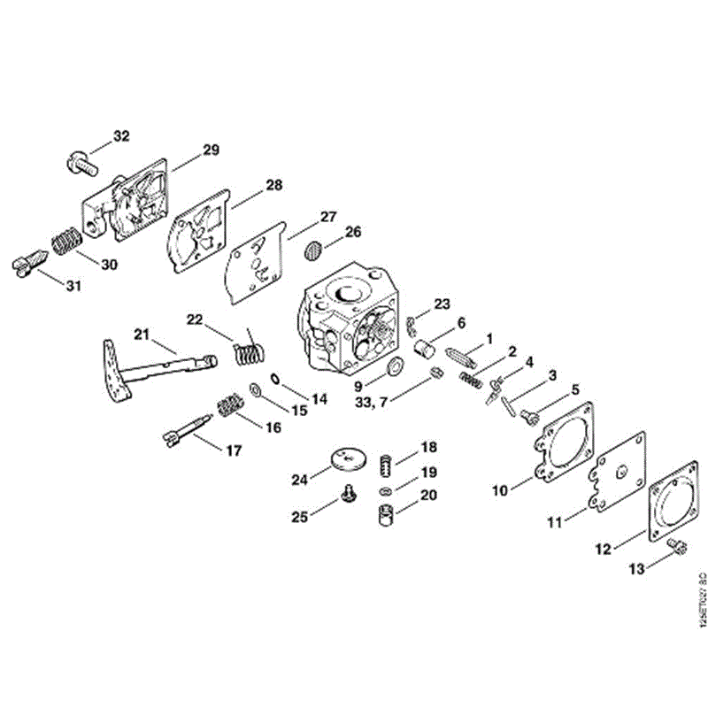 Stihl 009 Chainsaw (009) Parts Diagram, G-Carburetor WT-323