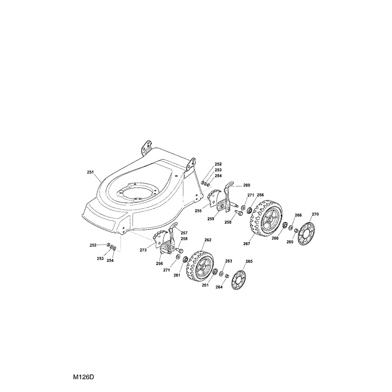 Mountfield 462HP Petrol Rotary Mower (294484033-CAL [2007]) Parts Diagram, Wheel Suspension