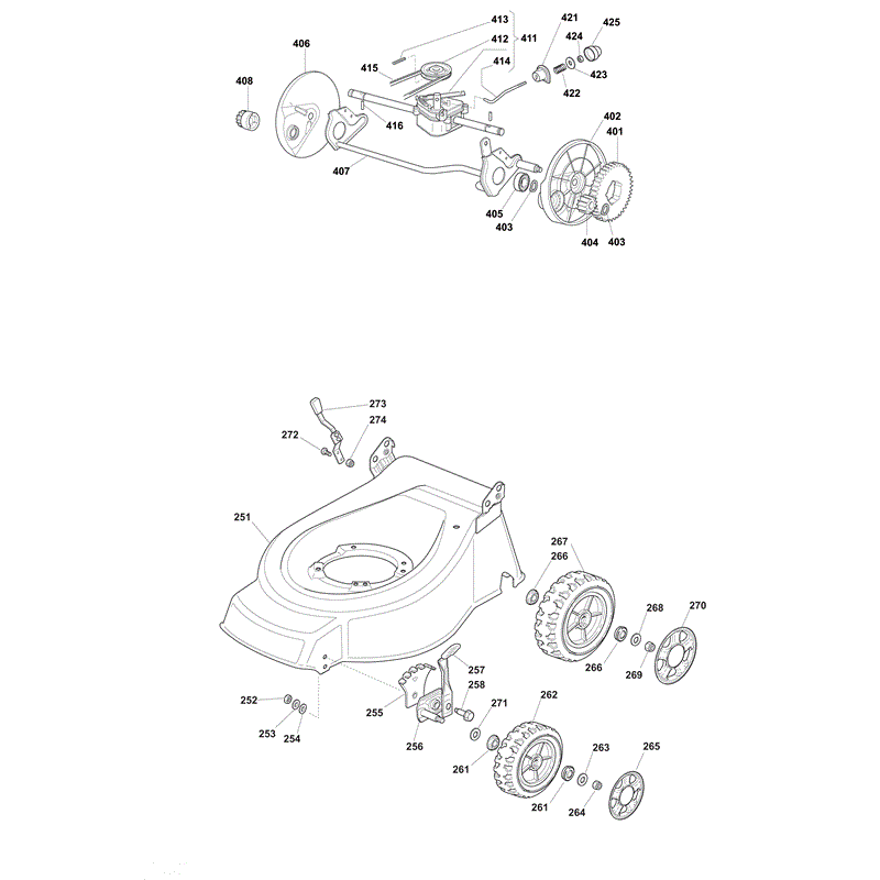 Mountfield 421PD Petrol Rotary Mower (2008) Parts Diagram, Page 2