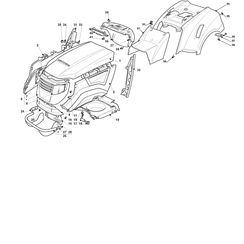 Mountfield 1436H Lawn Tractor (299964383-ME7 [2007]) Parts Diagram, Body Work