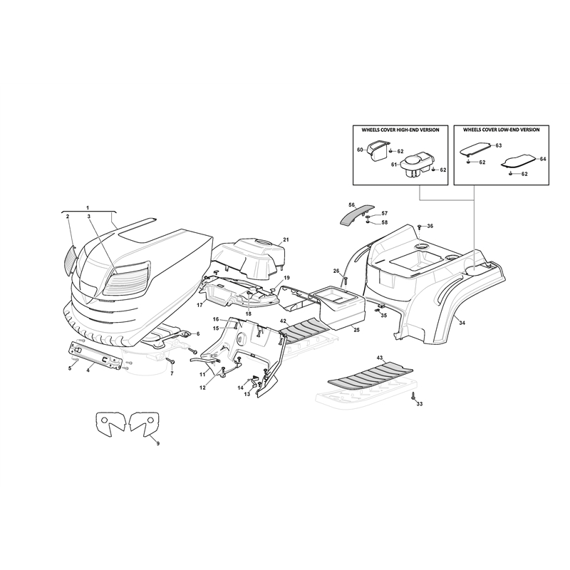 Mountfield 1638H Lawn Tractor (1638H (2019)) Parts Diagram, Body