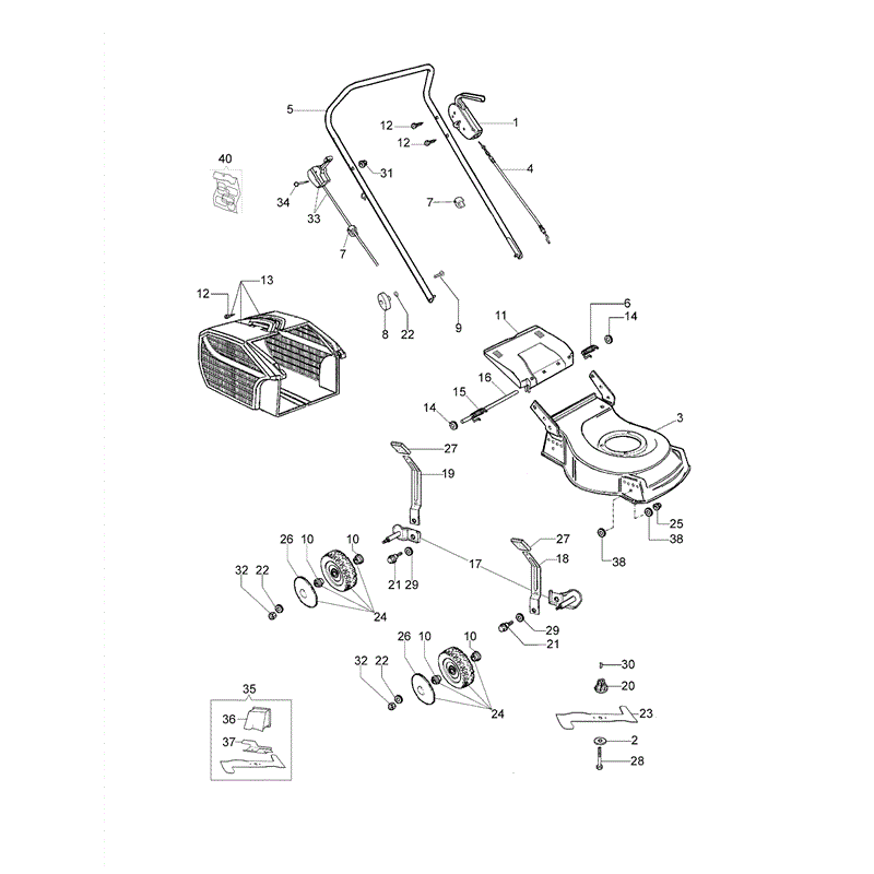 Efco LR 48 PK (K40) Emak Engine Lawnmower (LR 48 PK (K40)) Parts Diagram, LR 48 PK (K40)