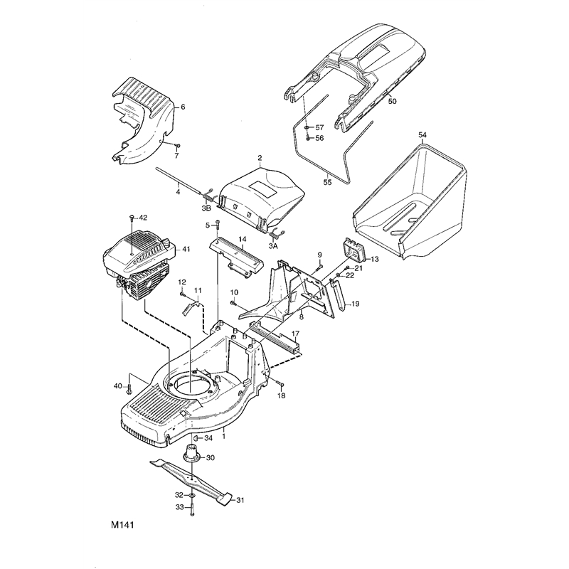 Mountfield 480RES Petrol Lawnmower (12-5798-80 [2003]) Parts Diagram, Chassis Grass Collector