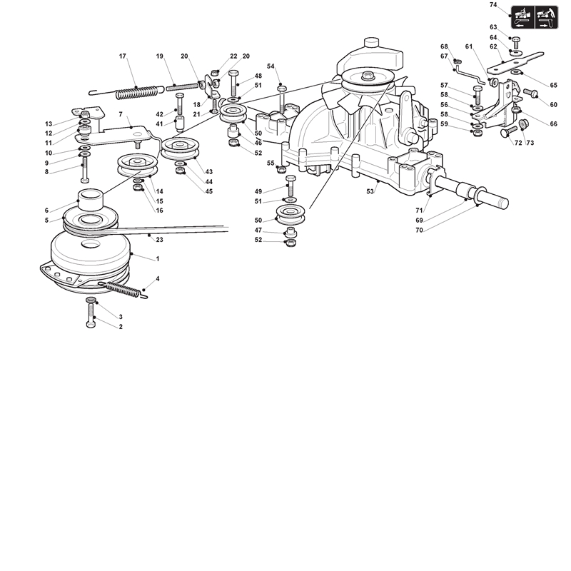 Mountfield 1636H Lawn Tractor (2T0430283-UVT [2012]) Parts Diagram, Tuff Torq Transmission with Electromagnetic Clutch