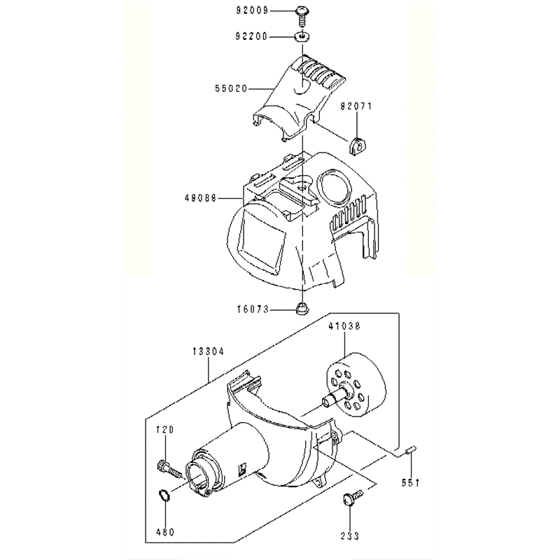 Kawasaki KBL26A (HA026F-AS51) Parts Diagram, HOUSING & CLUTCH HOUSING