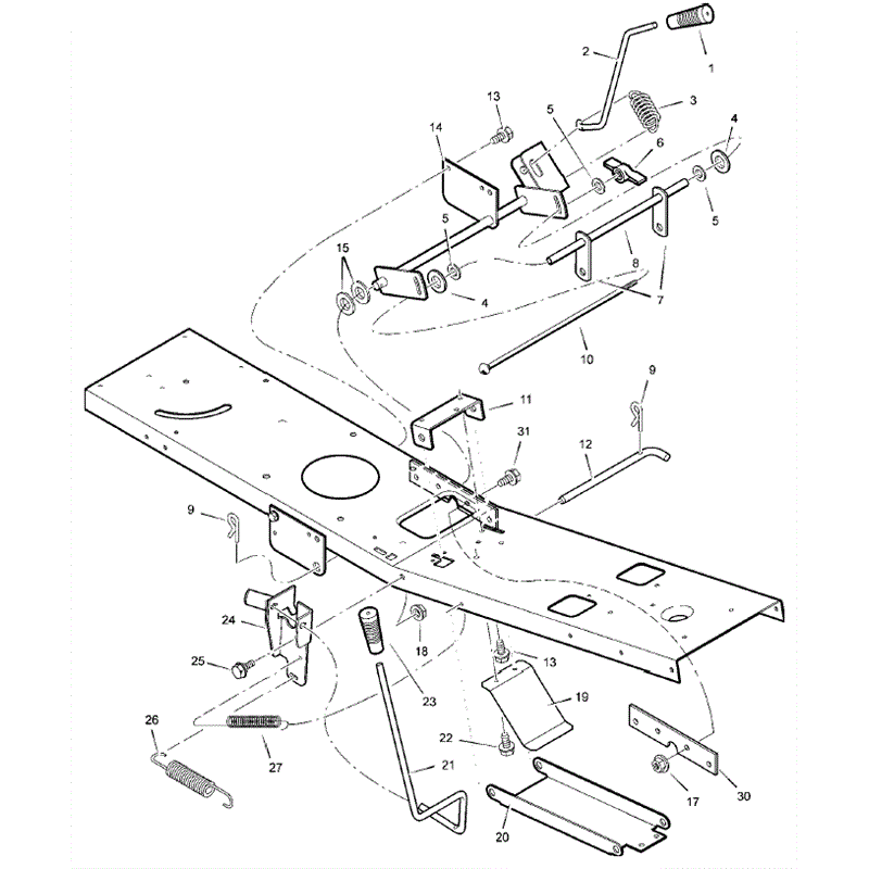 Hayter 10/30 (134E290000001 onwards) Parts Diagram, Mower Housing Suspension