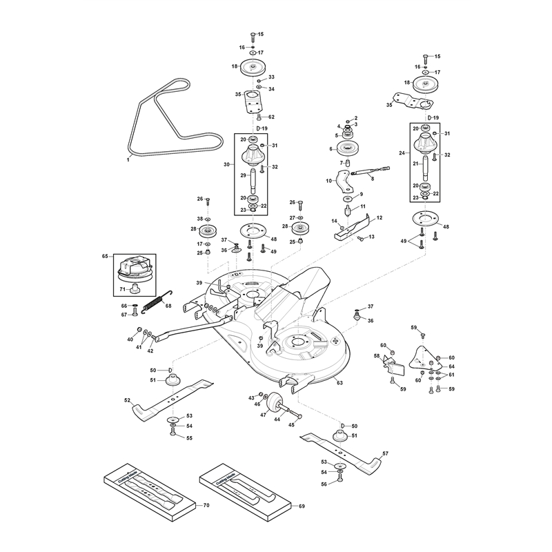 Mountfield MTF 98H Lawn Tractor (2T2610403-CAS [2023]) Parts Diagram, Cutting Plate with Electromagnetic Clutch